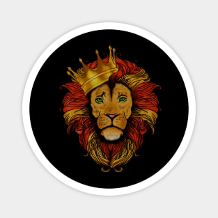 African Lion with Crown, Big Cat Magnet